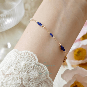 Alternative view of Deep Sea Whispers 深海之語｜藍紋石淡水珍珠14KGF注金手鍊